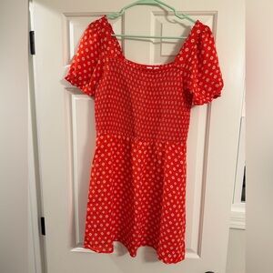 BP Red Floral Patterned Fabric Dress